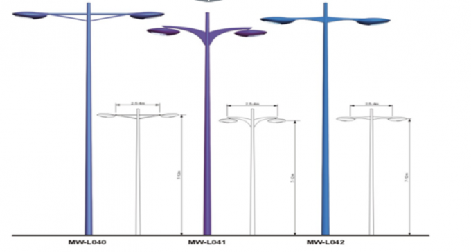 8 M 10m 11.8m Road Street Light Poles , Galvanized Steel Pole AWS D1.1 Welding 2