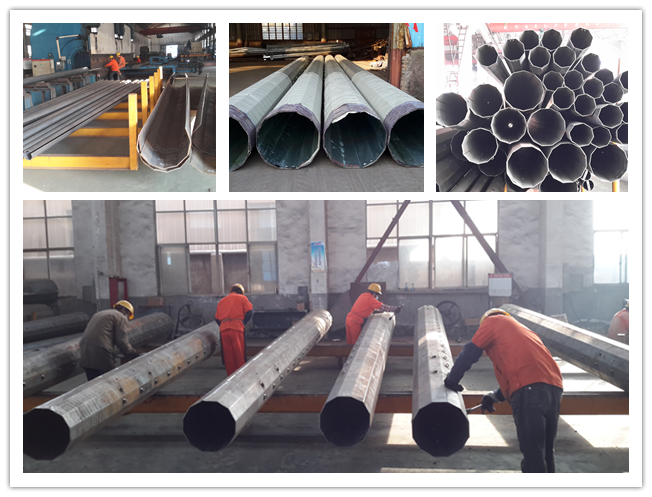 15m 1200 Dan Galvanized Steel Pole For 132kv Transmission Line ,  / BV / ISO 2
