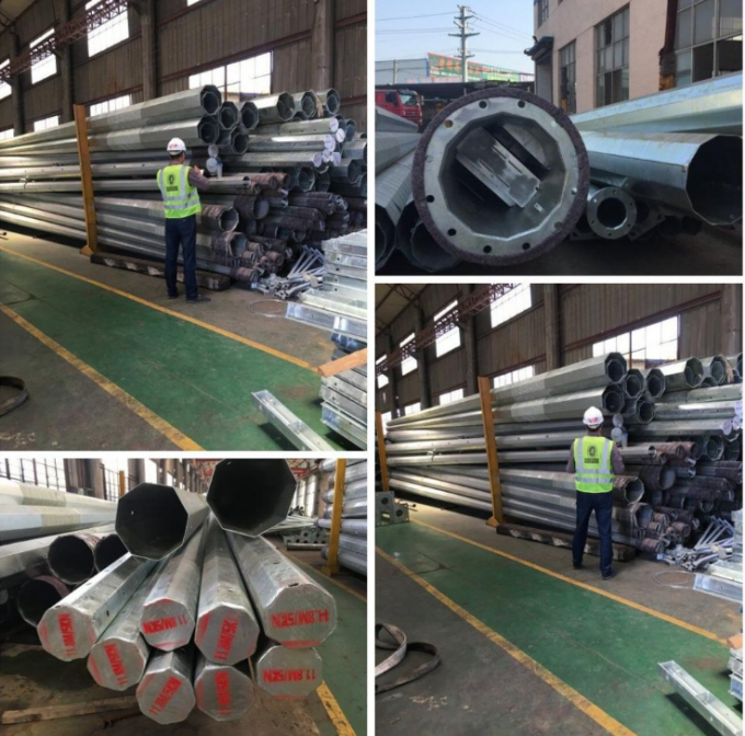 35 Feet Steel Power Pole Grade One Protect Level Galvanization Electrical Steel Pole 5