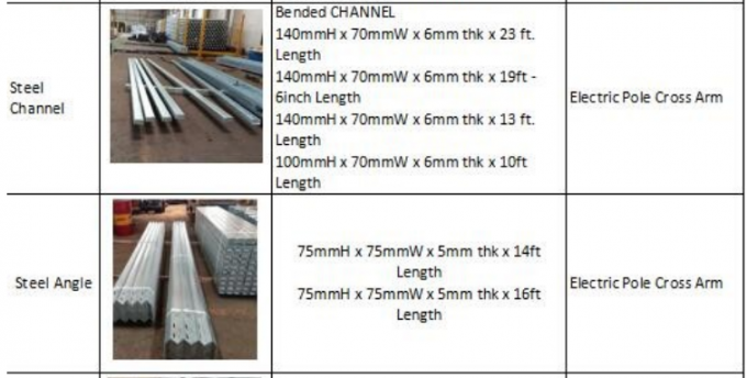 Tubular Power Structure Electric Transmission Poles 500-2000Kg Working Load 9