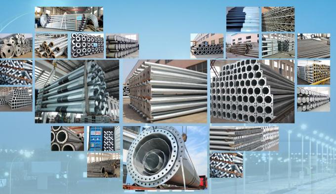 2.5kn-200kn Steel Power Pole Hot Dip Galvanized For Power Transmission 2