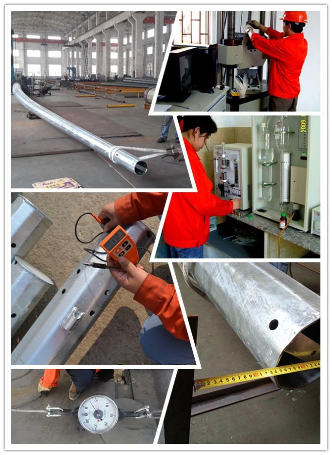9M 3.8mm Electric Utility Power Poles With FRP , 150 250 450 500kg Load 0