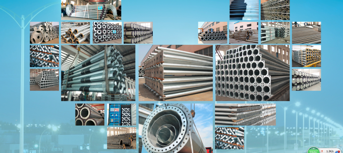 Customized Design Power Transmission Poles Hot Dip Galvanized For Electrical Distribution 2