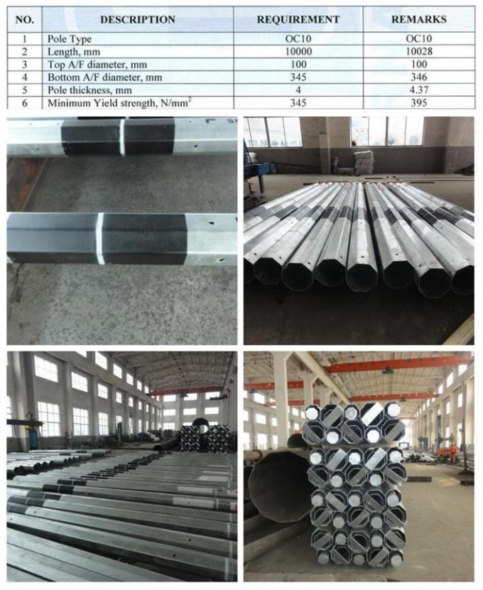 ISO  BV Electrical Steel Power Pole 3mm Thickness With Bitumen Surface 1