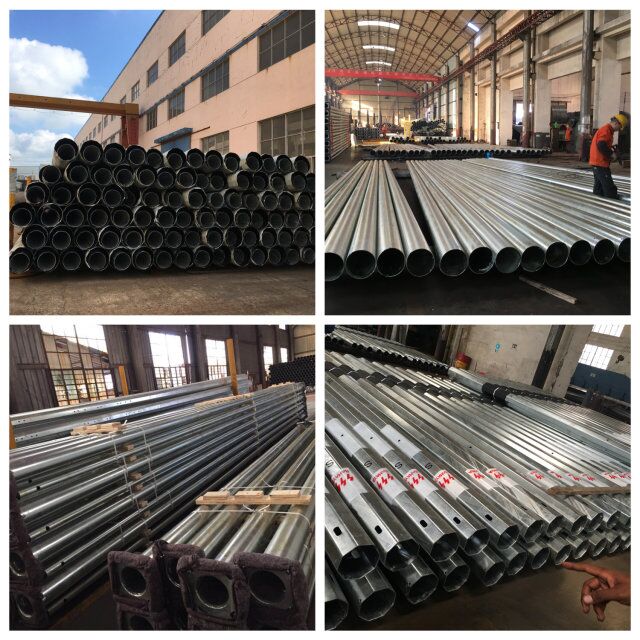 Professional ASTM A123 Galvanized Steel Pole For Transmission And Lighting In Philippines 0