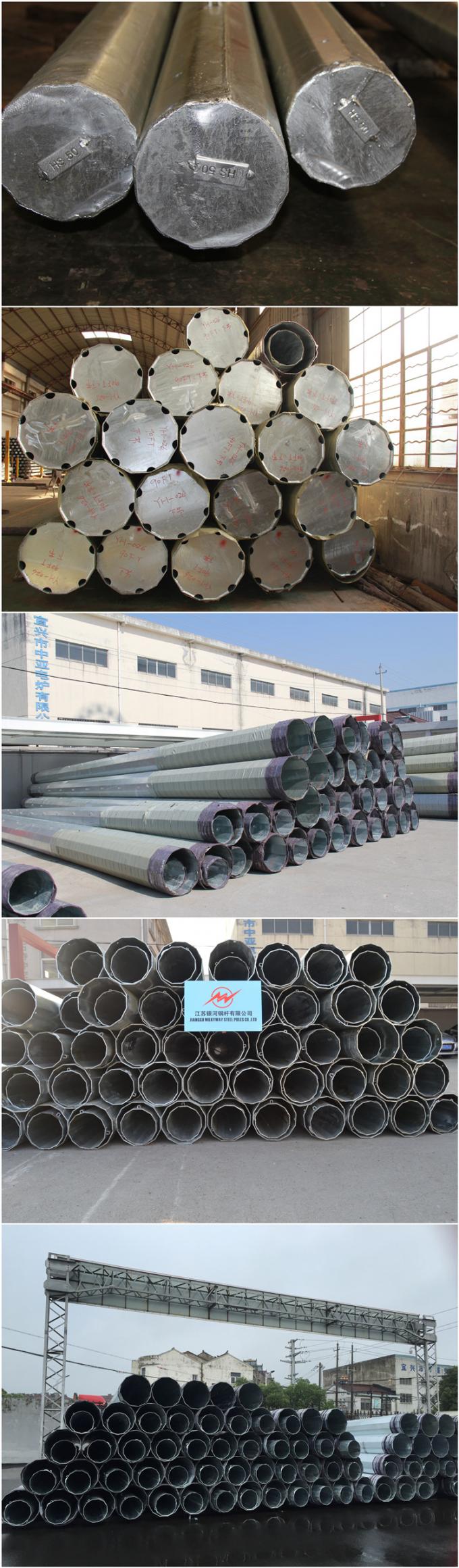 Tapered Galvanized Steel Power Pole Metal Telephone ASTM A123 1