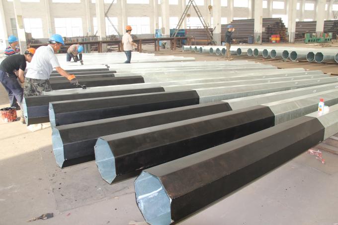 Hot Dip Galvanized Steel Transmission Power Pole With ISO9001 Certificate 0