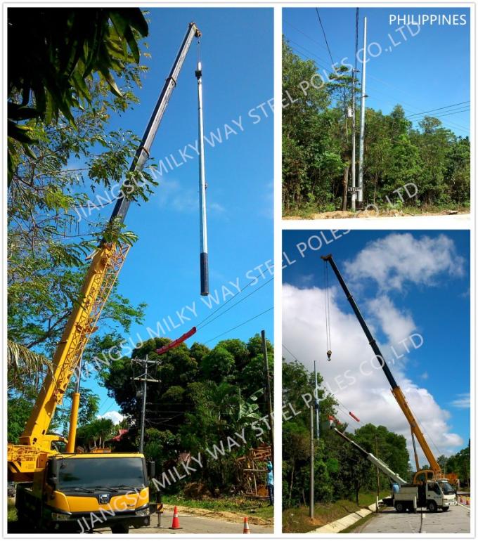 45FT NEA Electric Steel Pole 2sections 500kg Philippines Traditional 3