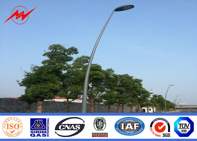 IP65 Hot Dip Galvanization Street Light Poles , Road Electric Light Pole 1