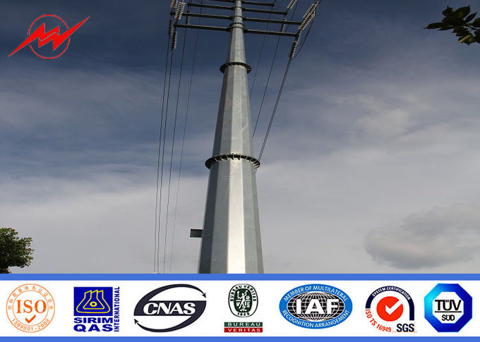 Traditional Standard Electric Steel Power Pole 69KV For Overhead Line Project 9