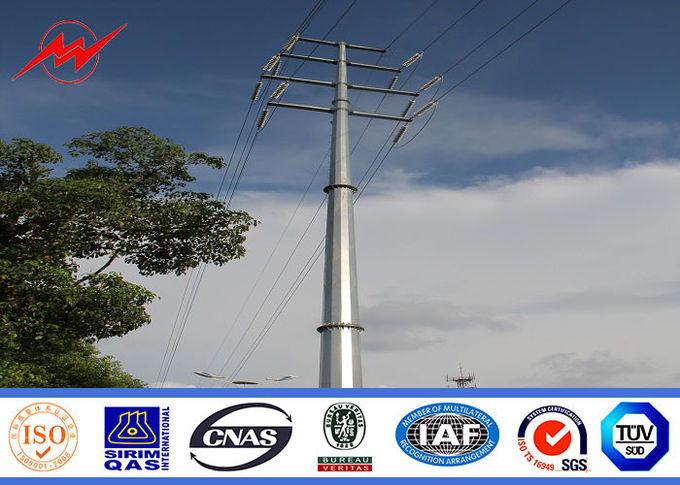 80ft Q345 5mm Type Electric Galvanised Steel Pole Support For The Philippines 6