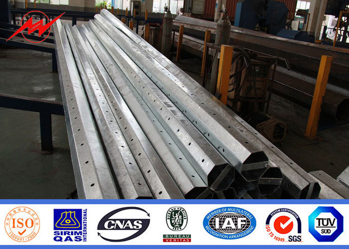 3mm 45ft Q345 Galvanized Steel Pole , Customized Electric Power Pole For Aboard 1