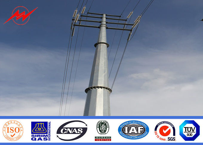 25ft -100ft Low Valtage Philippines Steel Transmission Pole With Angle Arms 3