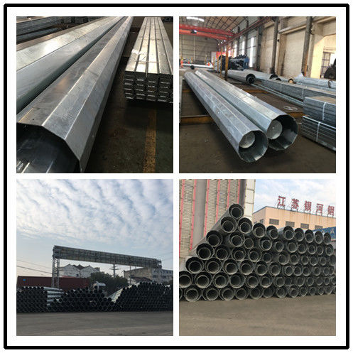 12m Columniform Galvanized Steel Pole Wind Speed 160km/Hour 30m/S 0