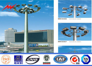 China Multisided Powder Coating 40M High Mast Pole with Winch for Park Lighting supplier