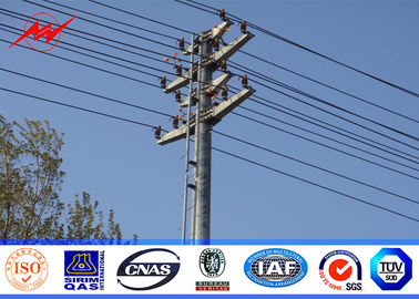 China Hot dip galvnaized Electric Power Pole 8m height  for 132KV Transmission Line supplier