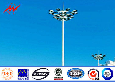 China 20m polygonal high mast pole sports center lighting with lifting system supplier