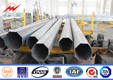 China 10m HDG Tapered Galvanised Steel Pole for 11kv Power Transmission / Square supplier