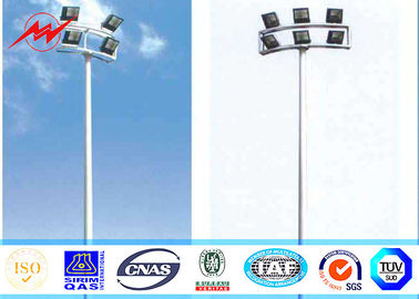 China 12 sides 40M High Mast Pole Gr50 material with round panel 8 lights supplier