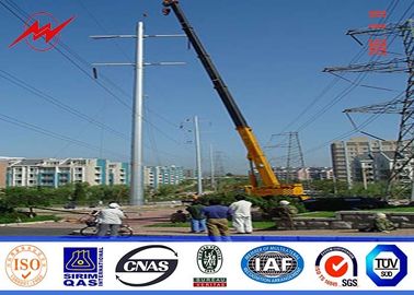 China 14M 5KN 3.5mm thickness Steel Utility Pole for 110kv termination transmission with bitumen supplier