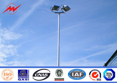 China S355JR Polygonal 25m Galvanized Sports Light Poles With Electric Rasing System supplier