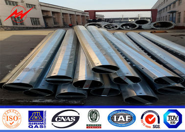 China Sided Multi Sided 8m 25 KN Metal Utility Poles For Overhead Electric Power Tower supplier