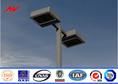 China Round 6m Three Lamp Parking Light Poles / Commercial Outdoor Light Poles supplier