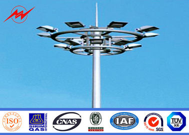 China Airport 45M Powder Coatin High Mast Pole 6 Lights For Seaport Lighting supplier