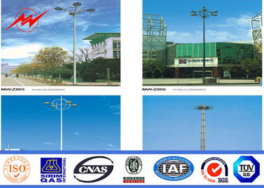 China 30M 3 Sections Parking Lot Lighting Solar Power Light Pole With Round Lamp Panel supplier