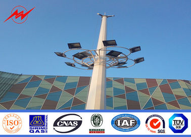 China Stadium Lighting 36.6 Meters Galvanized High Mast Light Pole With 600kg Raising System supplier