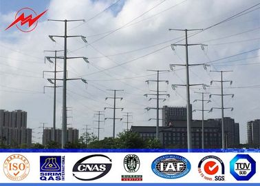 China Angle Arms 8 Sides Steel Utility Pole 21 M Steel Power Poles Galvanized supplier