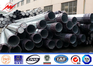 China Outdoor ISO 14M Steel Transmission Pole Bitumen With Two Cross Arm supplier