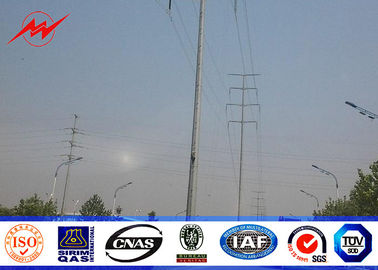 China 10M 1200DAN Galvanized Steel Transmission Power Pole Conical 5mm Thickness supplier