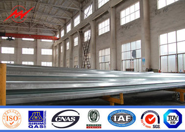 China Galvanized 14mm 3KN Steel Power Pole 8mm Thickness For Distribution Power Line supplier