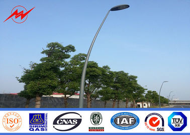 China S500MC Curved 6m - 14 M Galvanized Street Light Pole With 3mm Thickness supplier