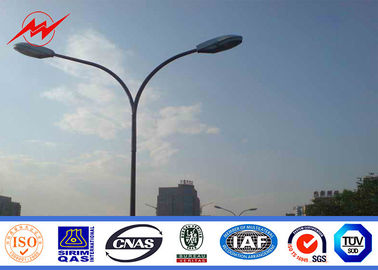 China Q345 Hot DIP Galvanized Street Light Poles / Street Lamp Pole With Double Arm 12M supplier