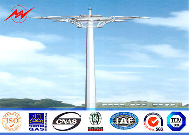 China Q345 Octagonal Stadium Light High Mast Tower 10 200W HPS Lights With Raising System supplier