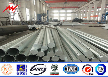 China 340 DaN Conical Hot - Galvanized Rolled Steel Power Pole Anti Corrosion 10 KV - 550 KV supplier
