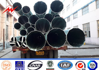 China 30KN Gr65 Galvanised Steel Poles 10 KV - 550 KV Anti Corrosion Tubular Steel Pole supplier