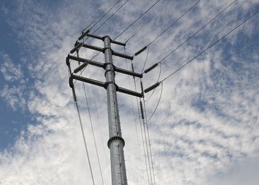 China High Voltage 10 Kv - 220 Kv Utility Power Poles Tapered 15m 17m Metal Utility Poles supplier