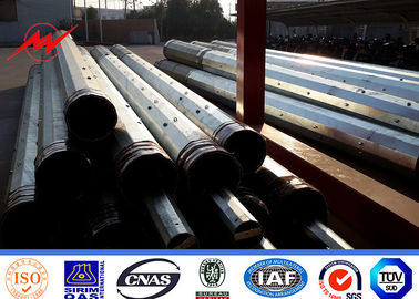 China 10 Kv - 550 Kv Galvanized Steel Pole 1200kg Load Weight 8/12 Sides supplier