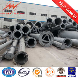 China Conical Galvanized Steel Power Line Pole AWS D1.1 For 220Km/H Wind Pressure supplier