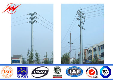 China 45 FT 2 Sections 220 KV Electric Steel Power Pole With Galvanization / Bitumen supplier