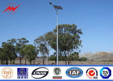 China 12m Galvanized Painted 400W Round Solar Street Lighting Poles For Road / Highway supplier