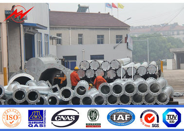 China 12m Distribution Pole Galvanized Electric Steel Power Pole Cross Arm supplier