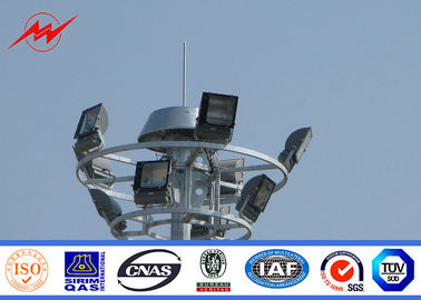China octagonal steel galvanization high mast light pole with platform 20 - 50 metres supplier