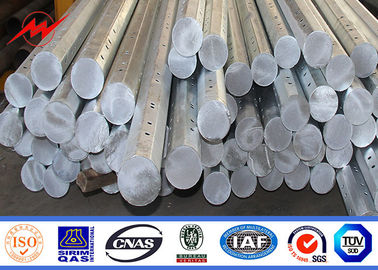 China 12m Africa Galvanized Steel Pole , Steel Utility Poles With 3 Levels Of Arms supplier