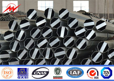 China Tapered Octagonal Cctv Steel Utility Pole Galvanized Metal Tubular Power supplier