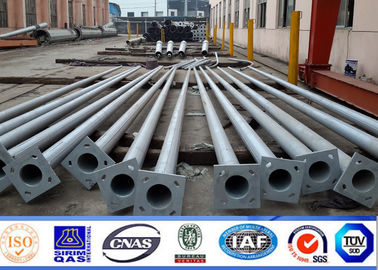 China 8m 10m 12m Hot Dip Galvanized Steel Power Pole With Color Polyester Powder Coating supplier