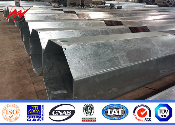 China 16m 1800 Dan Galvanized Steel Tubular Pole For Distribution Line Project supplier